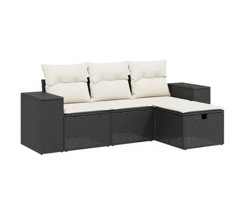 4-Osaline Aiadiivani Komplekt Patjadega, Must, Polürotang