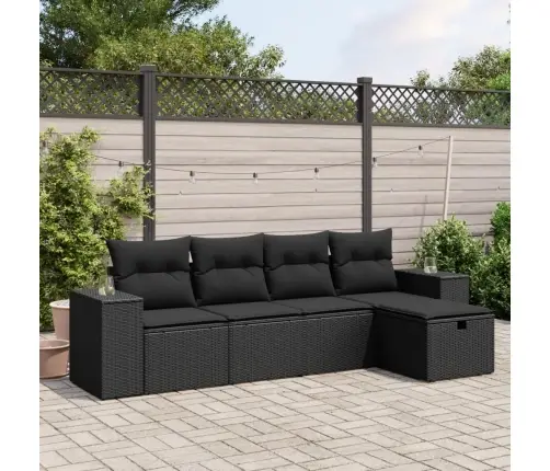 5-Osaline Aiadiivanikomplekt Patjadega, Must, Polürotang