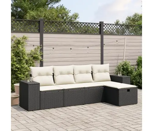 5-Osaline Aiadiivanikomplekt Patjadega, Must, Polürotang