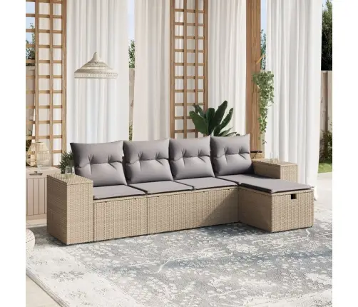 5-Osaline Aiadiivani Komplekt Patjadega, Beež, Polürotang