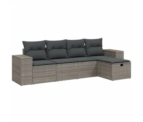 5-Osaline Aiamööblikomplekt Istmepatjadega, Polürotang, Hall