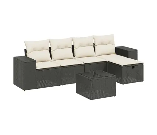 6-Osaline Aiadiivani Komplekt Patjadega, Must, Polürotang