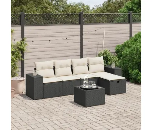 6-Osaline Aiadiivani Komplekt Patjadega, Must, Polürotang