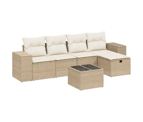 6-Osaline Aiadiivani Komplekt Patjadega, Beež, Polürotang