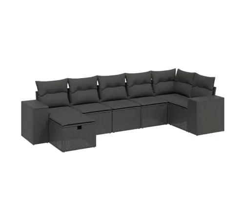 7-Osaline Aiadiivani Komplekt Patjadega, Must, Polürotang