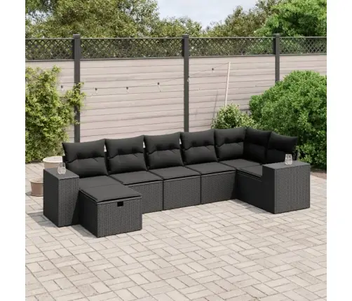 7-Osaline Aiadiivani Komplekt Patjadega, Must, Polürotang