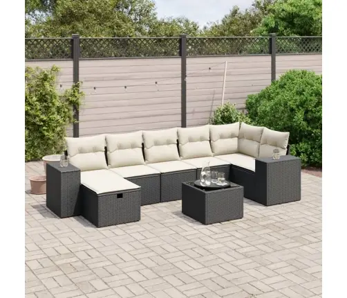 8-Osaline Aiadiivani Komplekt Patjadega, Must, Polürotang