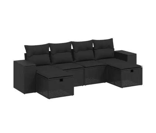 6-Osaline Aiadiivani Komplekt Patjadega, Must, Polürotang