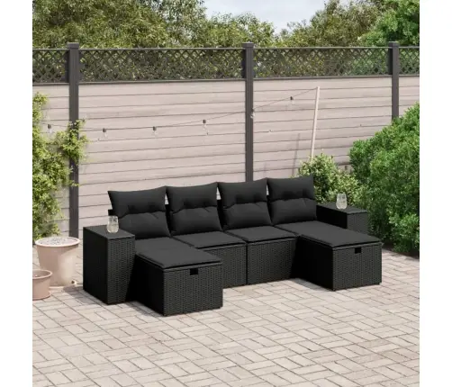 6-Osaline Aiadiivani Komplekt Patjadega, Must, Polürotang