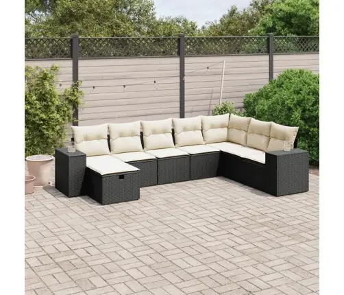 8-Osaline Aiadiivani Komplekt Patjadega, Must, Polürotang