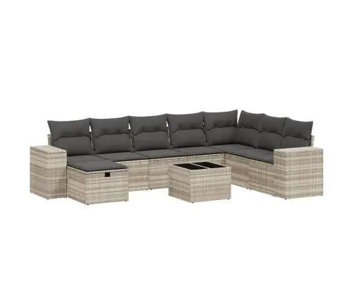 9-Osaline Aiadiivani Komplekt Patjadega, Helehall, Polürotang