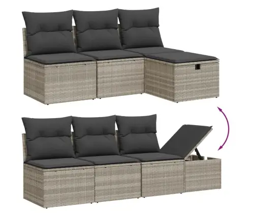 9-Osaline Aiadiivani Komplekt Patjadega, Helehall, Polürotang