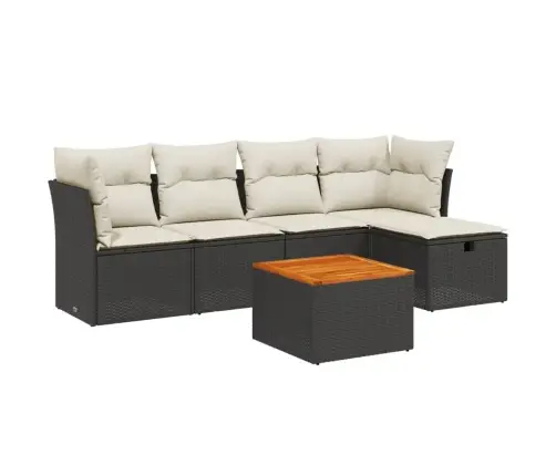 6-Osaline Aiadiivani Komplekt Patjadega, Must, Polürotang