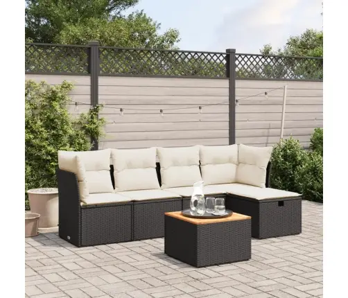 6-Osaline Aiadiivani Komplekt Patjadega, Must, Polürotang