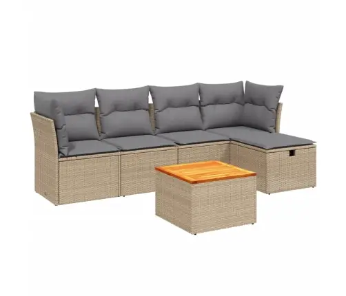 6-Daļīgs Dārza Dīvāna Komplekts, Matrači, Bēša Pe Rotangpalma Vidaxl 6-Daļīgs Dārza Dīvāna Komplekts, Matrači, Bēša Pe Rotangpalma Vidaxl