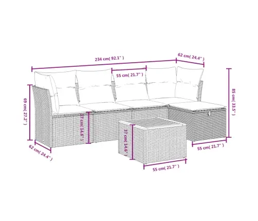 6-Daļīgs Dārza Dīvāna Komplekts, Matrači, Bēša Pe Rotangpalma Vidaxl 6-Daļīgs Dārza Dīvāna Komplekts, Matrači, Bēša Pe Rotangpalma Vidaxl