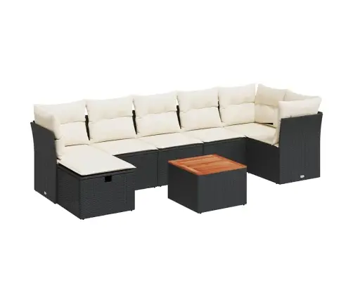 8-Osaline Aiadiivani Komplekt Patjadega, Must, Polürotang