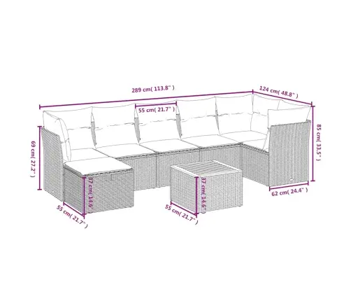8-Osaline Aiadiivani Komplekt Patjadega, Must, Polürotang