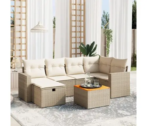 7-Osaline Aiadiivani Komplekt Patjadega, Beež, Polürotang