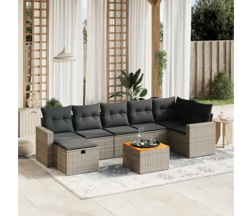 8-Osaline Aiadiivani Komplekt Patjadega, Hall, Polürotang 8-Osaline Aiadiivani Komplekt Patjadega, Hall, Polürotang