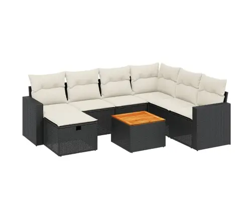 8-Osaline Aiadiivani Komplekt Patjadega, Must, Polürotang