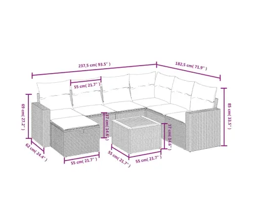 8-Daļīgs Dārza Dīvāna Komplekts Ar Matračiem, Pelēks Pe Pinums Vidaxl 8-Daļīgs Dārza Dīvāna Komplekts Ar Matračiem, Pelēks Pe Pinums Vidaxl