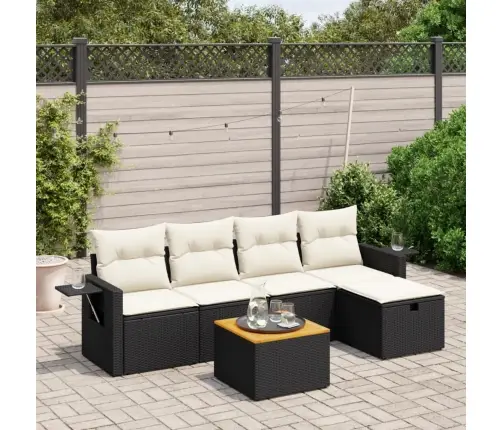 6-Osaline Aiadiivani Komplekt Patjadega, Must, Polürotang