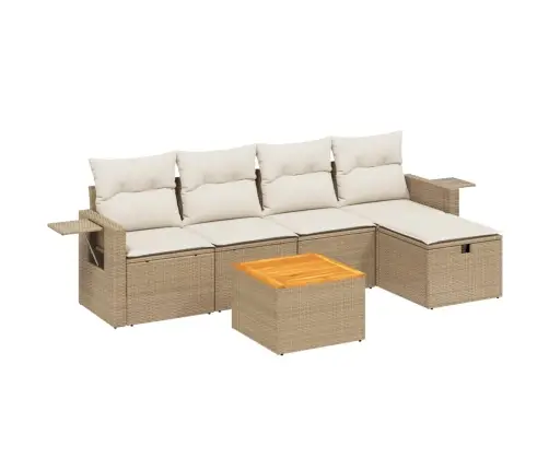 6-Osaline Aiadiivani Komplekt Patjadega, Beež, Polürotang