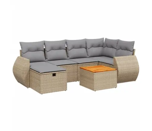 7-Daļīgs Dārza Dīvāna Komplekts Ar Matračiem,Pe Rotangpalma Vidaxl