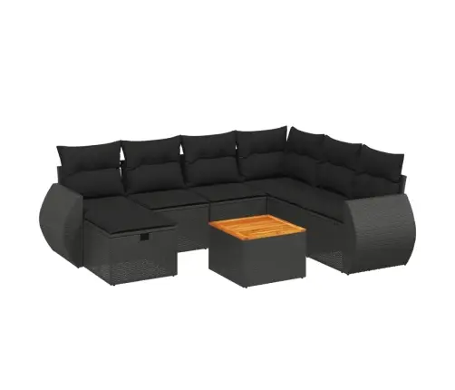 8-Osaline Aiadiivani Komplekt Patjadega, Must, Polürotang