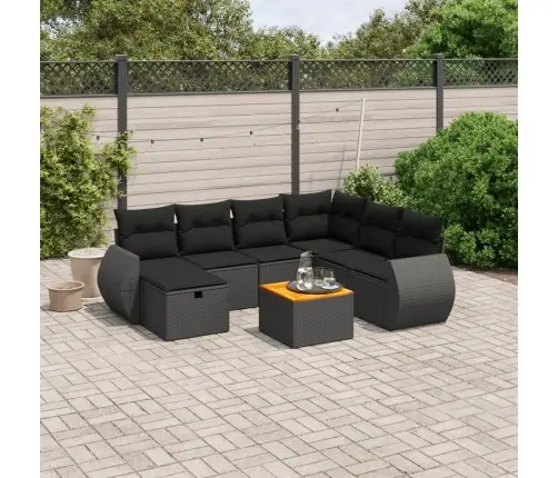 8-Osaline Aiadiivani Komplekt Patjadega, Must, Polürotang