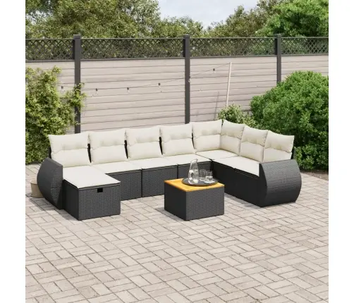 9-Osaline Aiadiivani Komplekt Patjadega, Must, Polürotang