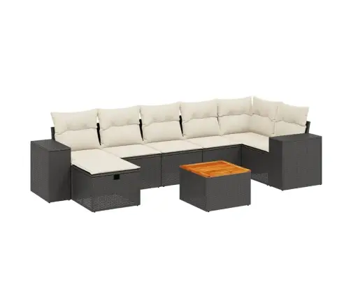 8-Osaline Aiadiivani Komplekt Patjadega, Must, Polürotang