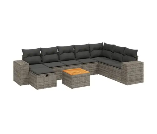 9-Osaline Aiadiivani Komplekt Patjadega, Hall, Polürotang 9-Osaline Aiadiivani Komplekt Patjadega, Hall, Polürotang