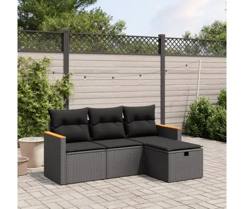 4-Osaline Aiadiivani Komplekt Patjadega, Must, Polürotang