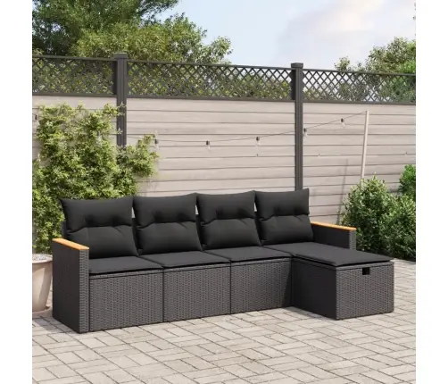 5-Osaline Aiadiivanikomplekt Patjadega, Must, Polürotang