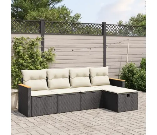 5-Osaline Aiadiivanikomplekt Patjadega, Must, Polürotang