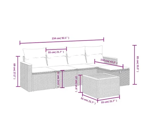 6-Daļīgs Dārza Dīvāna Komplekts, Matrači, Bēša Pe Rotangpalma Vidaxl