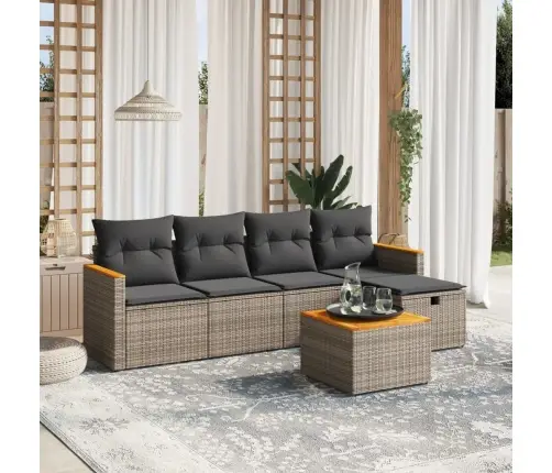 Sofos Komplektas Su Pagalvėlėmis, 6 Dalių, Pilkas, Poliratanas