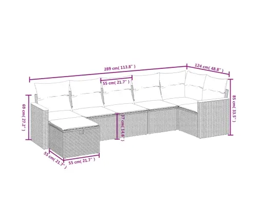 7-Osaline Aiadiivani Komplekt Patjadega, Must, Polürotang