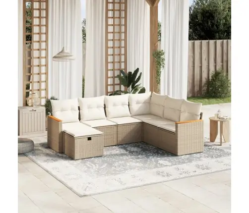 7-Osaline Aiadiivani Komplekt Patjadega, Beež, Polürotang