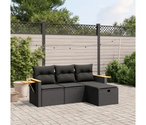 4-Daļīgs Dārza Dīvāna Komplekts Ar Matračiem, Pe Rotangpalma Vidaxl