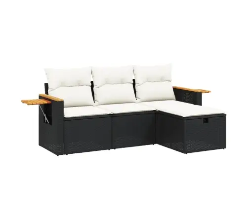 4-Osaline Aiadiivani Komplekt Patjadega, Must, Polürotang