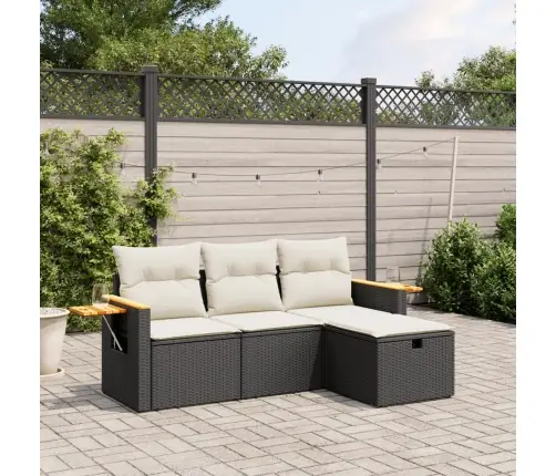 4-Osaline Aiadiivani Komplekt Patjadega, Must, Polürotang