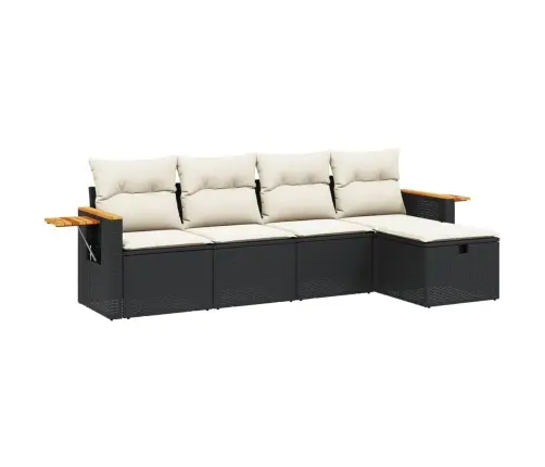 5-Osaline Aiadiivanikomplekt Patjadega, Must, Polürotang