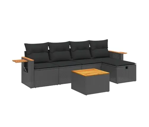 6-Osaline Aiadiivani Komplekt Patjadega, Must, Polürotang