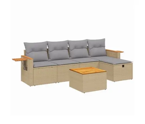 6-Osaline Aiadiivani Komplekt Patjadega, Beež, Polürotang