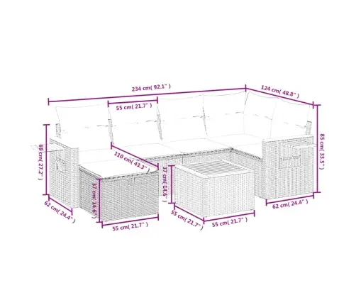 7-Osaline Aiadiivani Komplekt Patjadega, Beežid Toonid