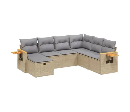 7-Daļīgs Dārza Dīvāna Komplekts Ar Matračiem,Pe Rotangpalma Vidaxl