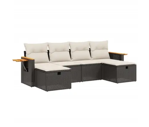 6-Osaline Aiadiivani Komplekt Patjadega, Must, Polürotang